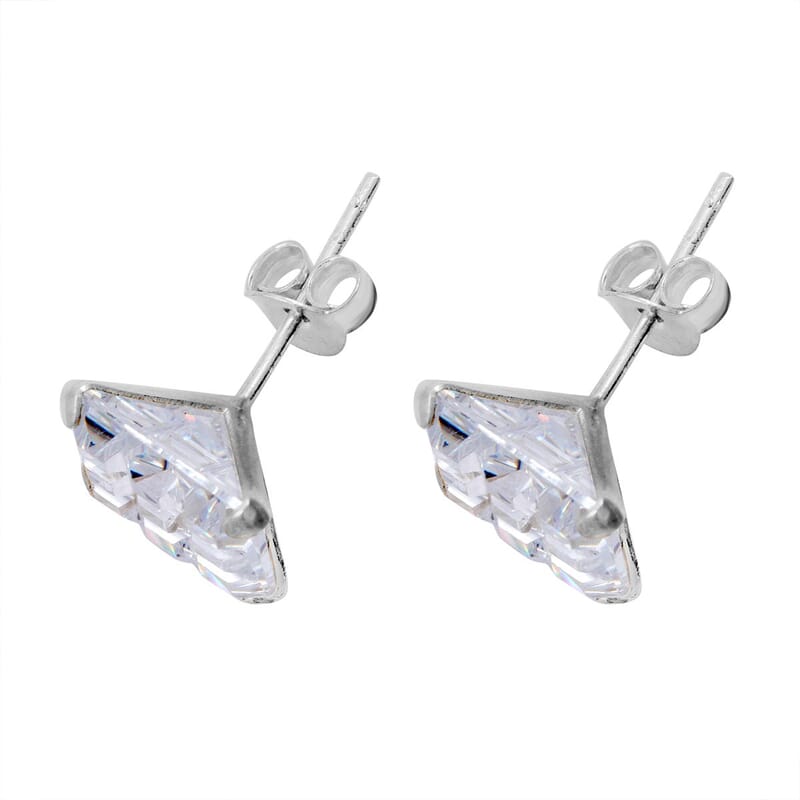 Set of 2 - Simulated Diamond 21.25 ctw Stud Earrings in Sterling Silver 