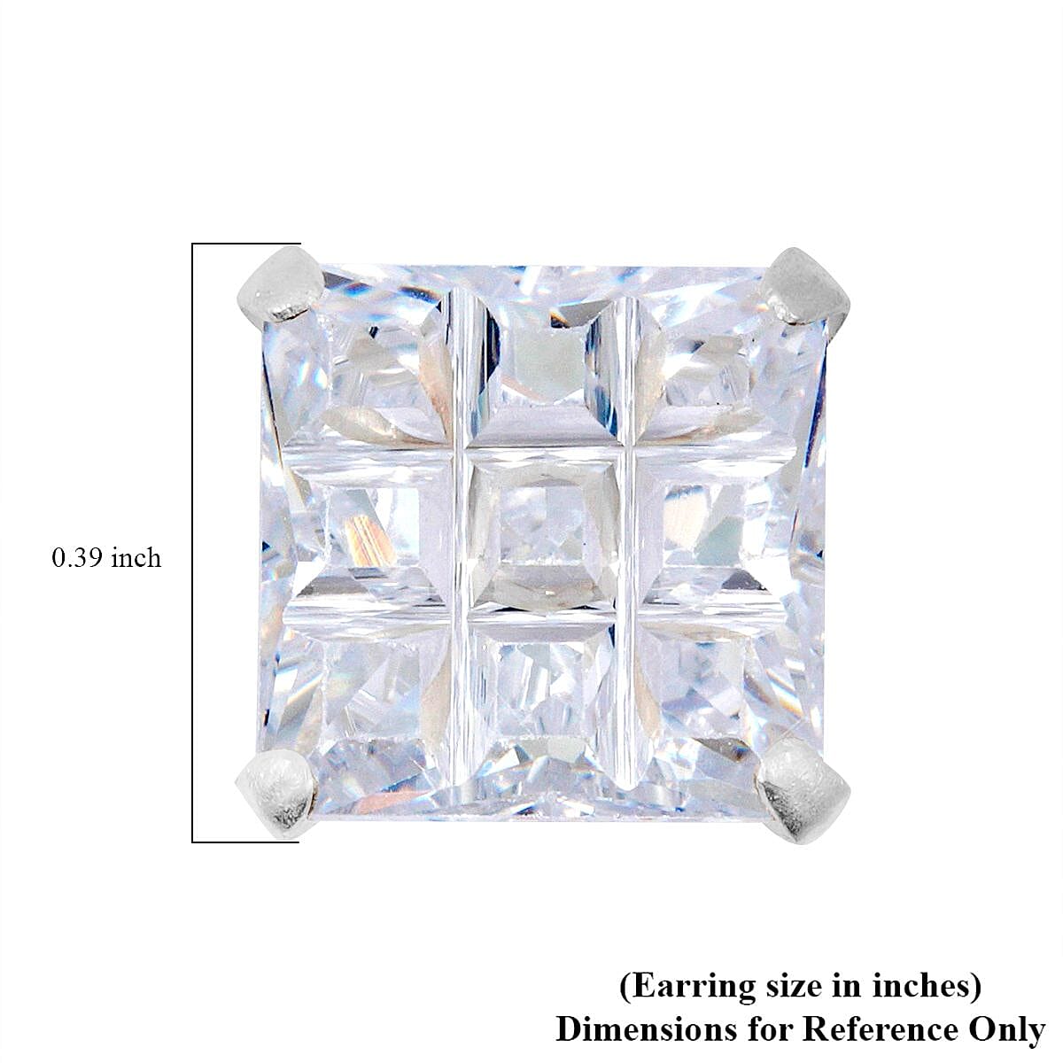 Set of 2 - Simulated Diamond 21.25 ctw Stud Earrings in Sterling Silver 
