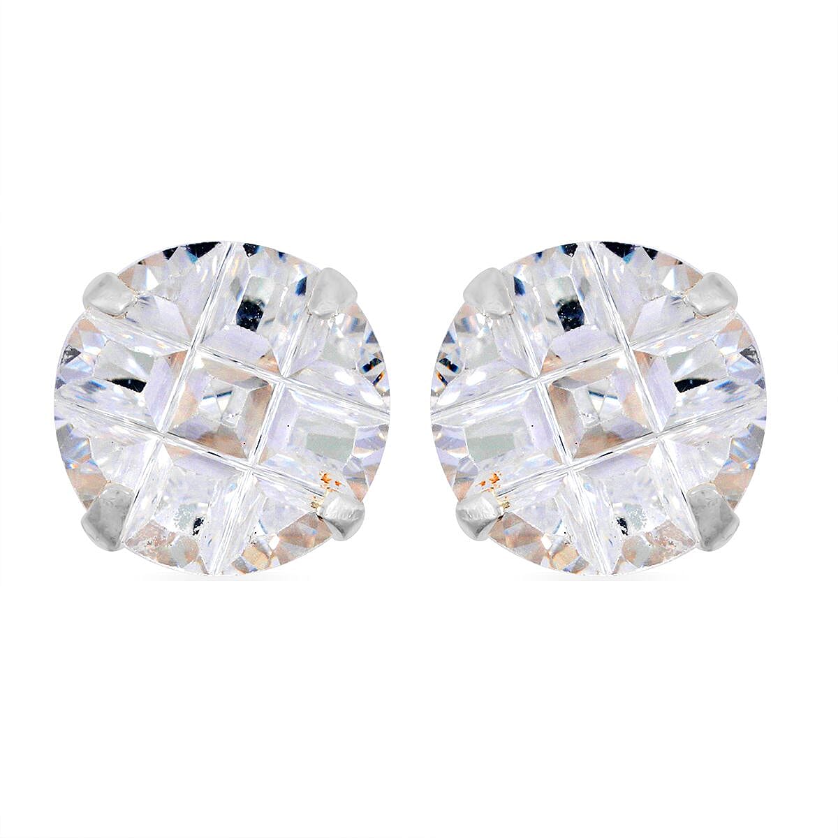 Set of 2 - Simulated Diamond 21.25 ctw Stud Earrings in Sterling Silver 