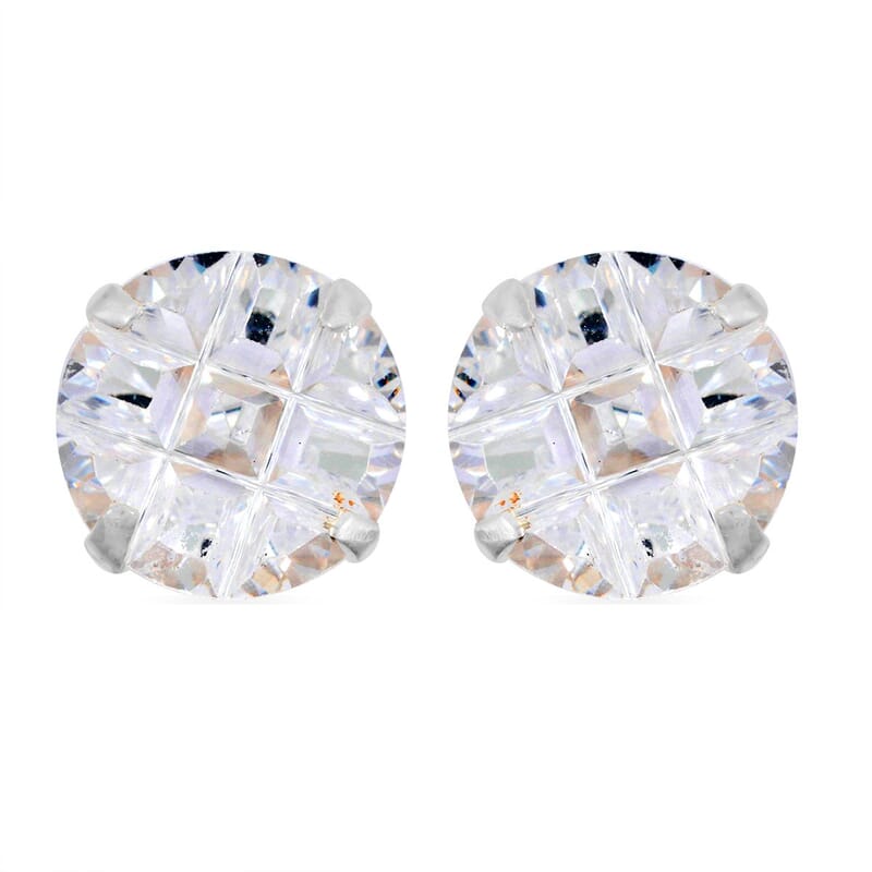 Set of 2 - Simulated Diamond 21.25 ctw Stud Earrings in Sterling Silver 