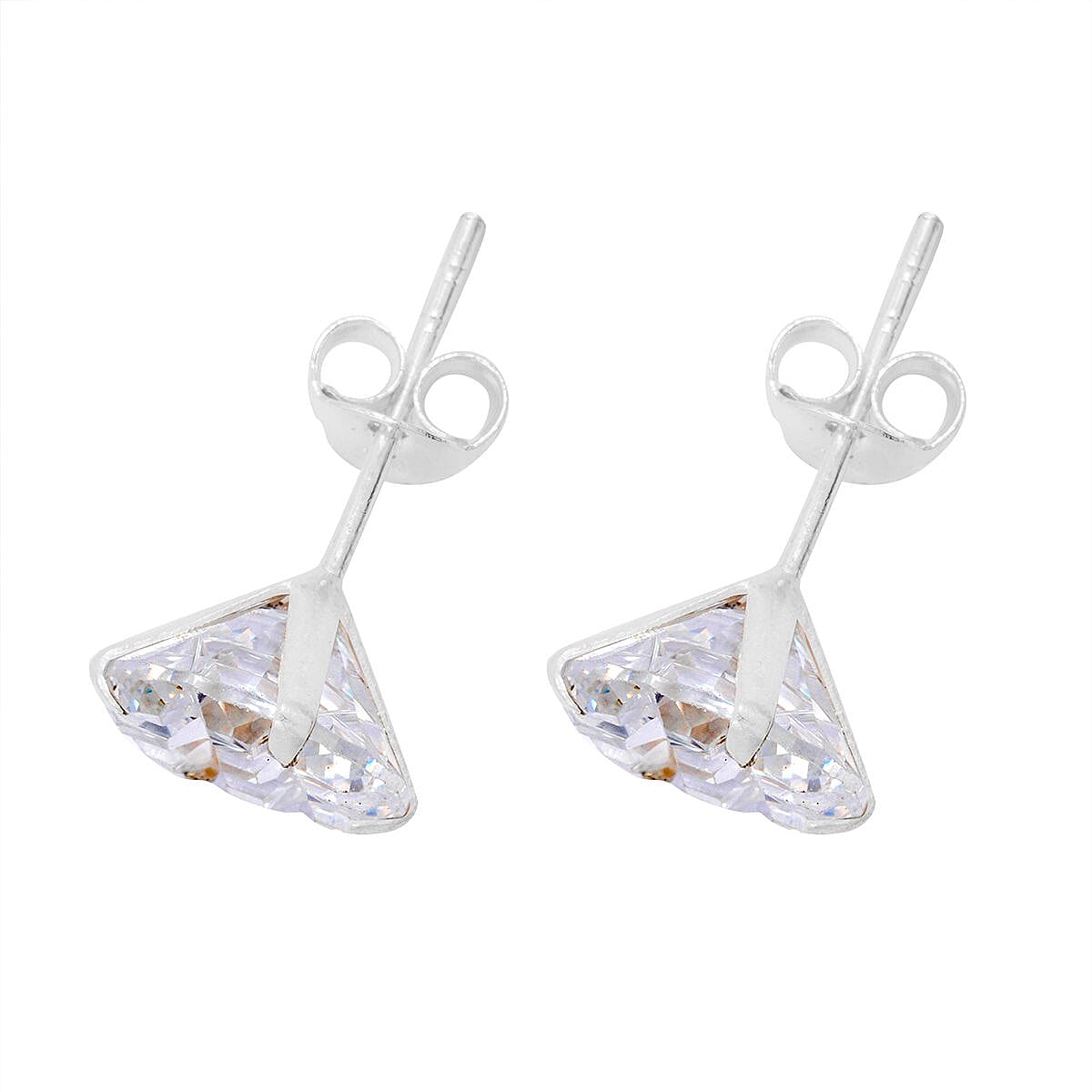 Set of 2 - Simulated Diamond 21.25 ctw Stud Earrings in Sterling Silver 