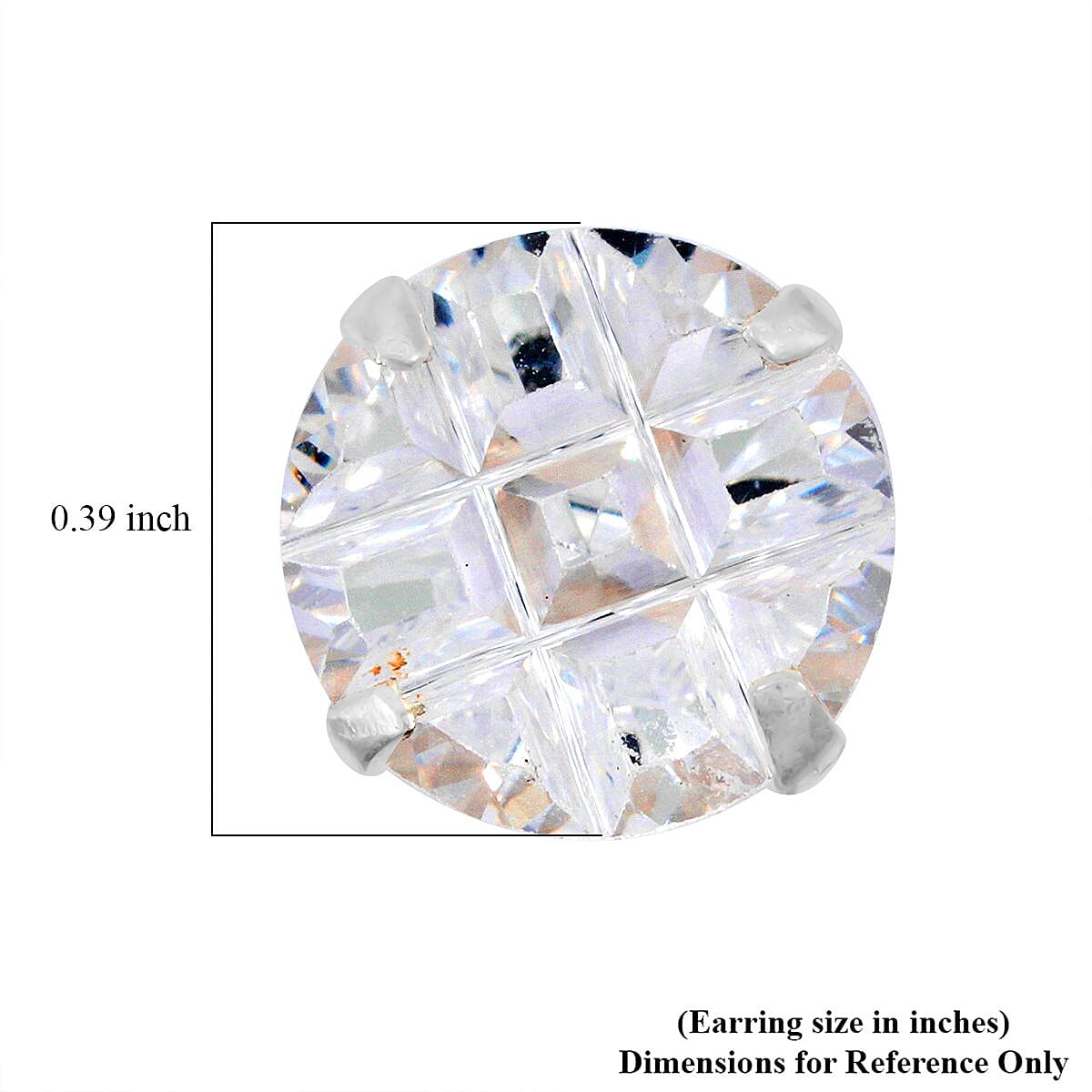 Set of 2 - Simulated Diamond 21.25 ctw Stud Earrings in Sterling Silver 