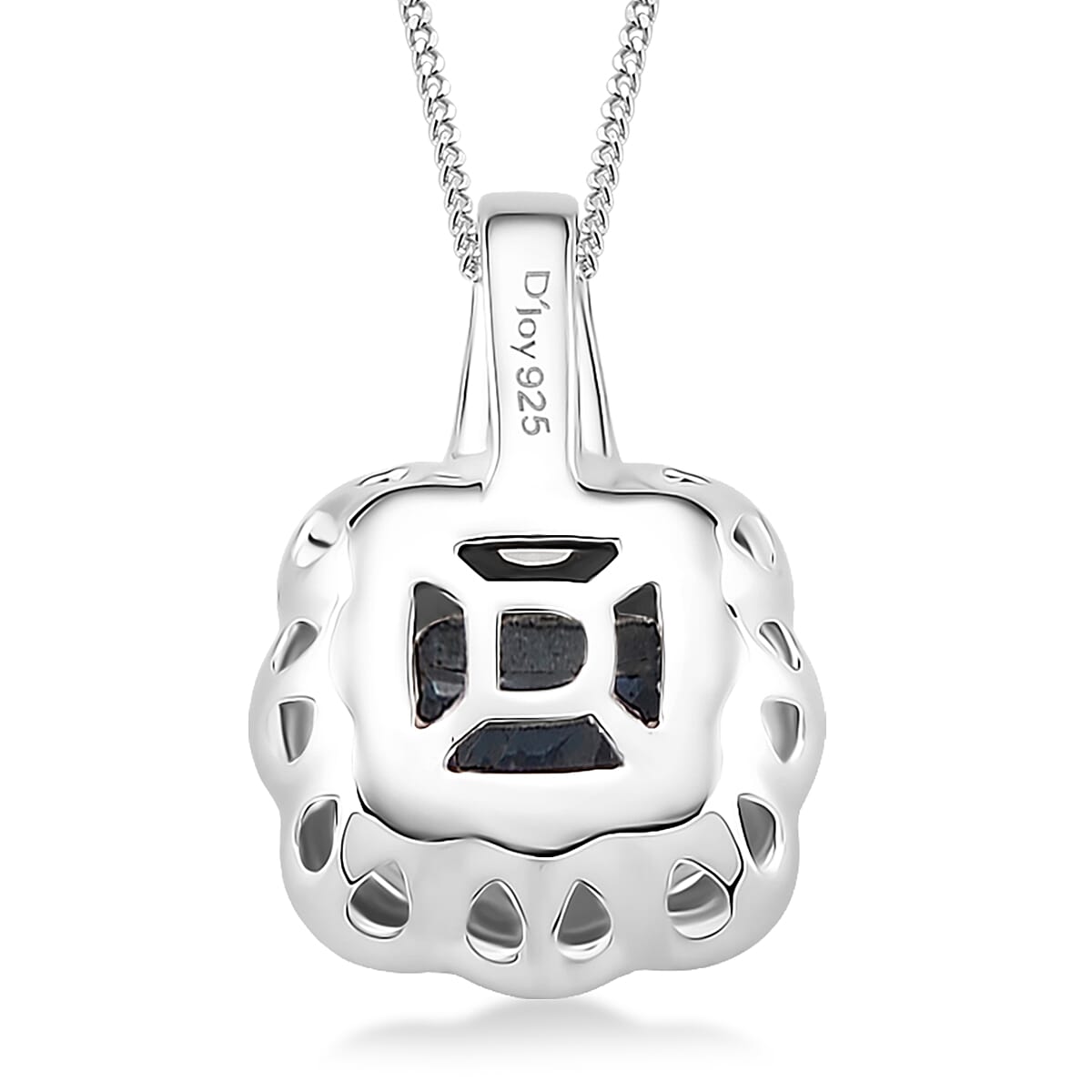 D'Joy Indigo Kyanite, White Zircon Pendant Necklace in Rhodium Over Sterling Silver 4.20 ctw  (18 Inches) image number 4