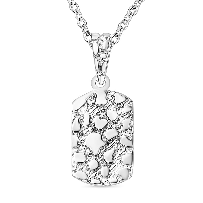 Bar Pendant Necklace in 10K White Gold 1.5 Grams 20 Inches