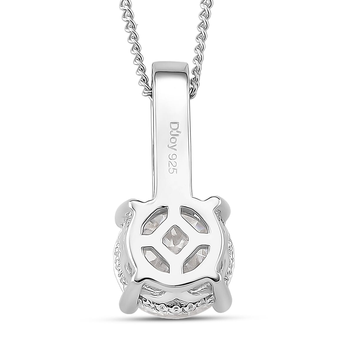 D'Joy Moissanite Bridal Pendant Necklace in Rhodium Over Sterling Silver 2.80 ctw (18 Inches) image number 4