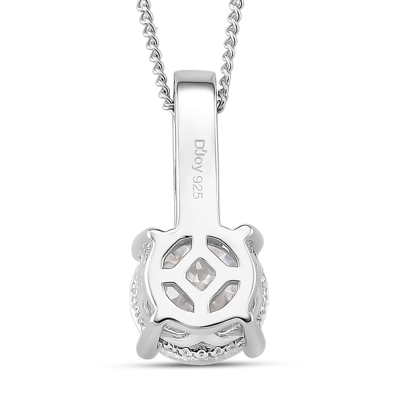 D'Joy Moissanite Bridal Pendant Necklace in Rhodium Over Sterling Silver 2.80 ctw (18 Inches)