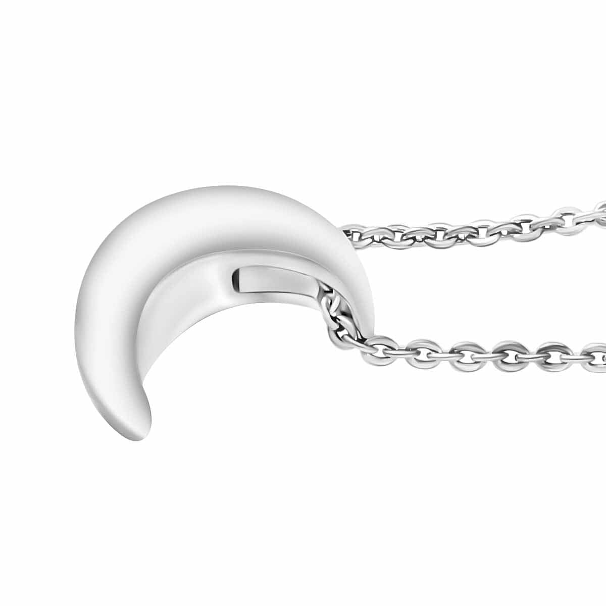 Moon Pendant Necklace in 10K White Gold 1.60 Grams 20 Inches image number 2