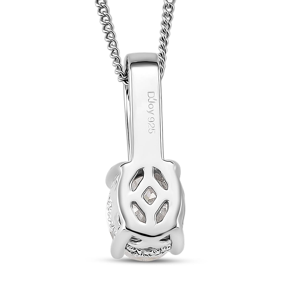 D'Joy Moissanite, Yellow Sapphire Bridal Pendant Necklace in Rhodium Over Sterling Silver 2.40 ctw (18 Inches)