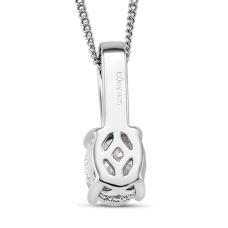 D'Joy Moissanite, Yellow Sapphire Bridal Pendant Necklace in Rhodium Over Sterling Silver 2.40 ctw (18 Inches)