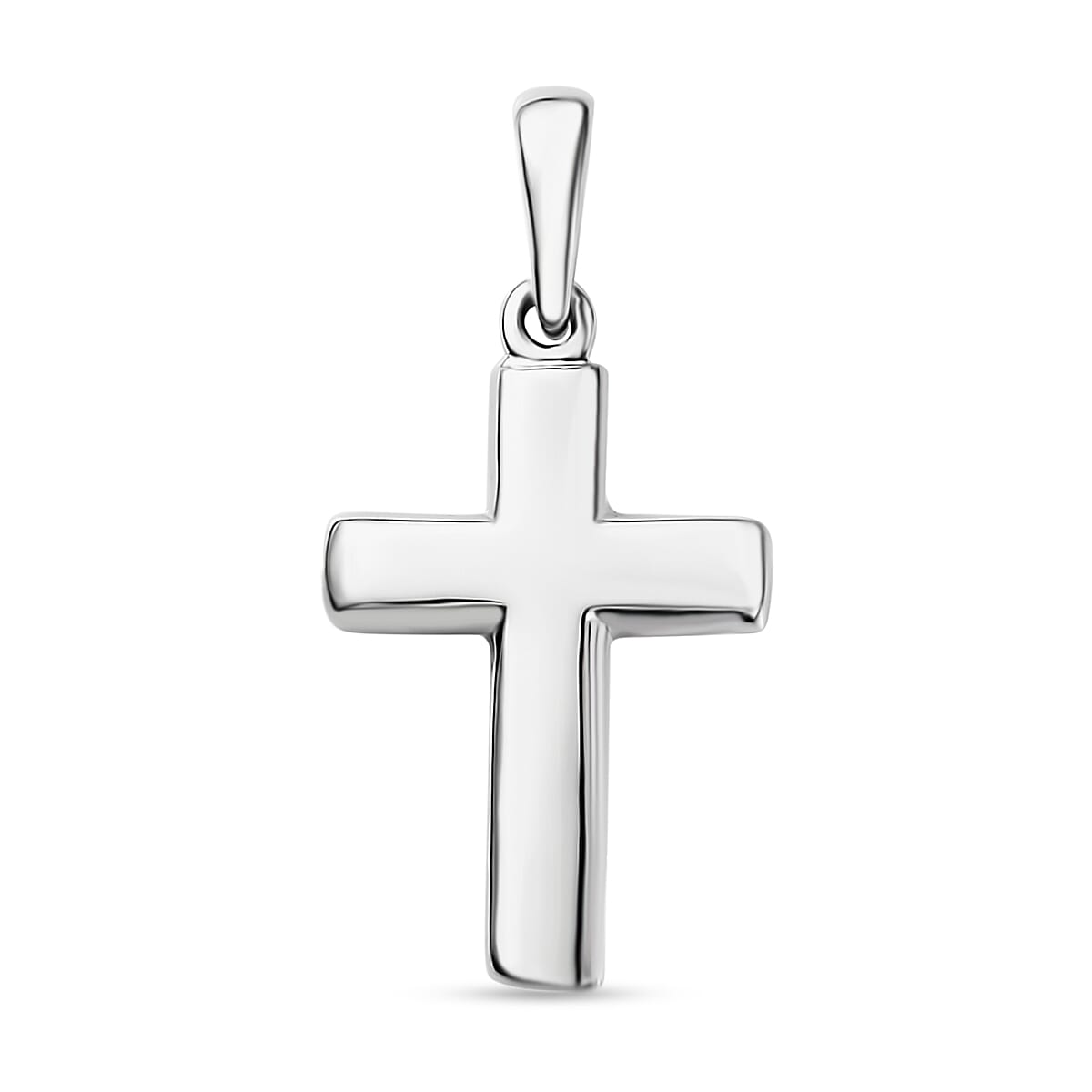 Cross Pendant Necklace in Rhodium Over Sterling Silver 1.50 Grams 20 Inches image number 0