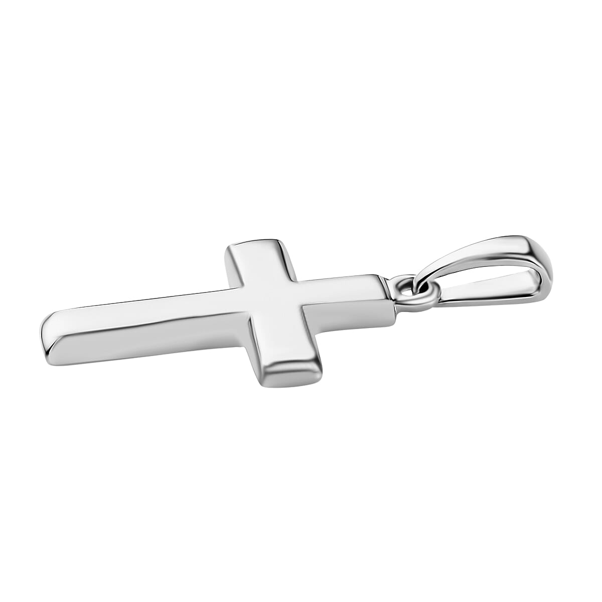 Cross Pendant Necklace in Rhodium Over Sterling Silver 1.50 Grams 20 Inches image number 2