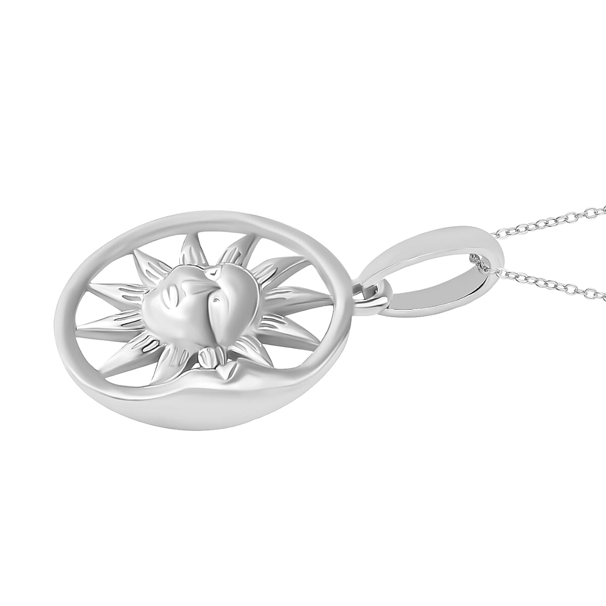 Sun Pendant Necklace in 10K White Gold 1.60 Grams 20 Inches (Del. in 10-12 Days) image number 2