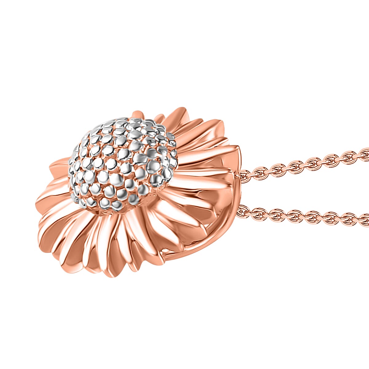 Sunflower Pendant Necklace in 10K Rose Gold 2.70 Grams 20 Inches (Del. in 10-12 Days) image number 2