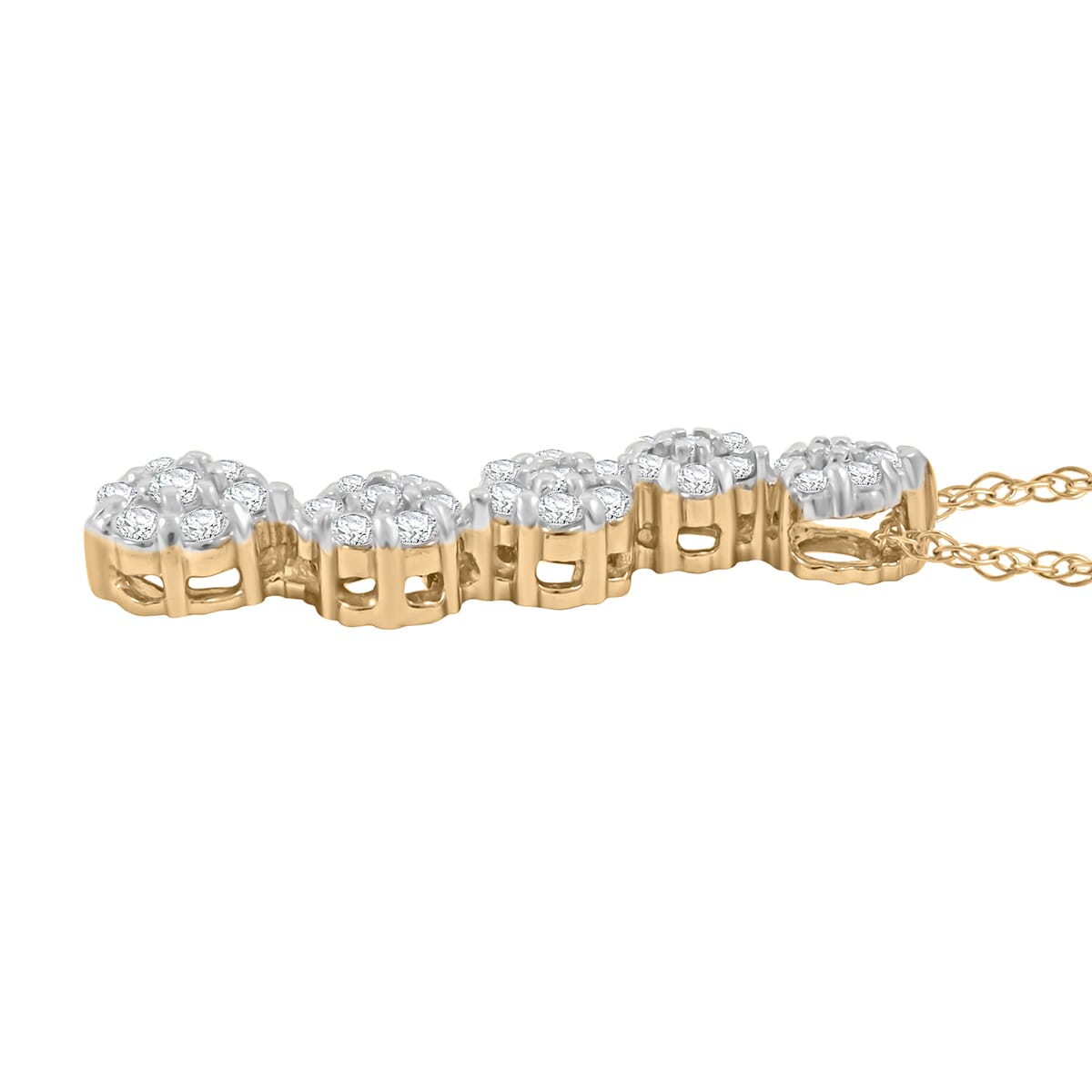 Diamond G-H I3 0.25 ctw Pendant Necklace 18 Inches in 10K Yellow Gold image number 1