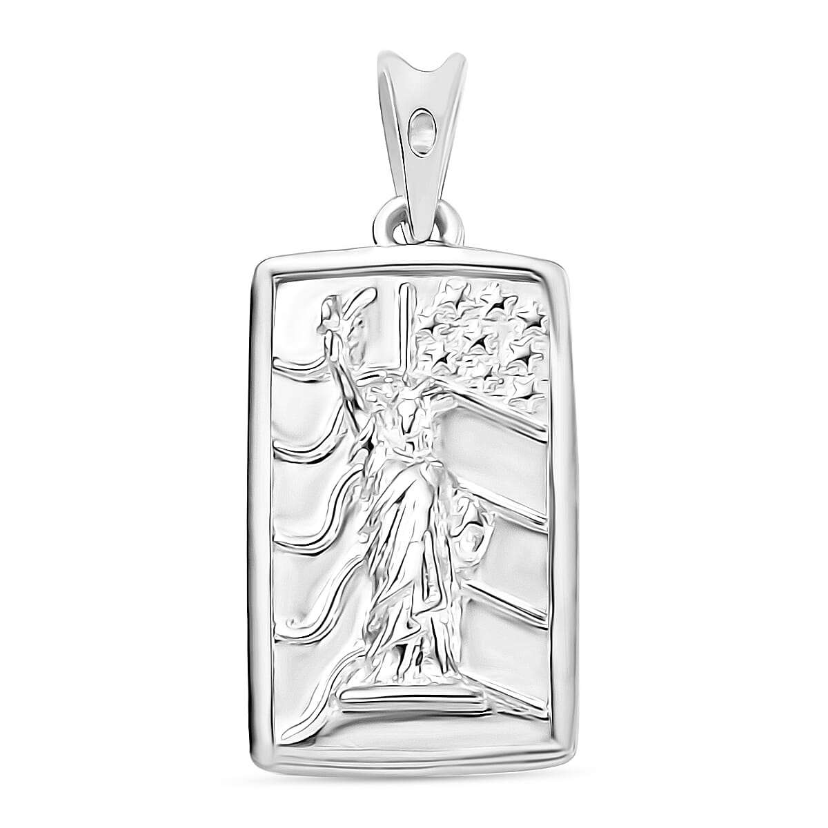 Statue of Liberty Pendant Necklace in 10K White Gold 2 Grams 20 Inches image number 0