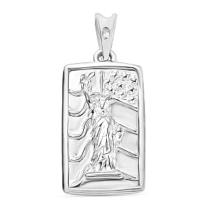 Statue of Liberty Pendant Necklace in 10K White Gold 2 Grams 20 Inches