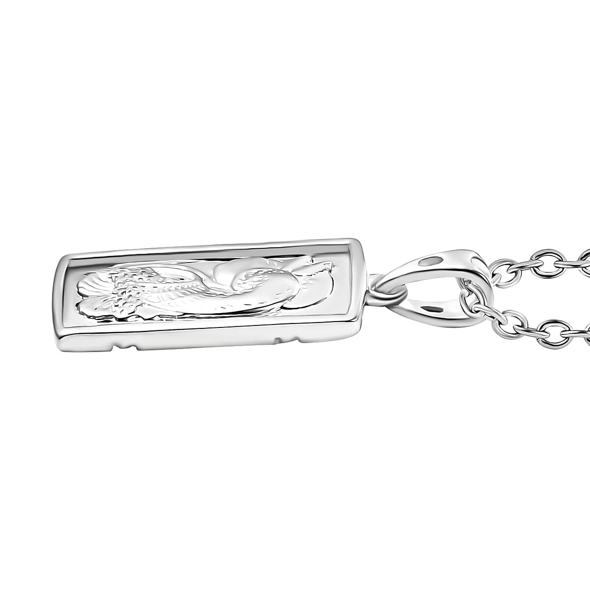 Koi Fish Pendant Necklace in 10K White Gold 2 Grams 20 Inches image number 2