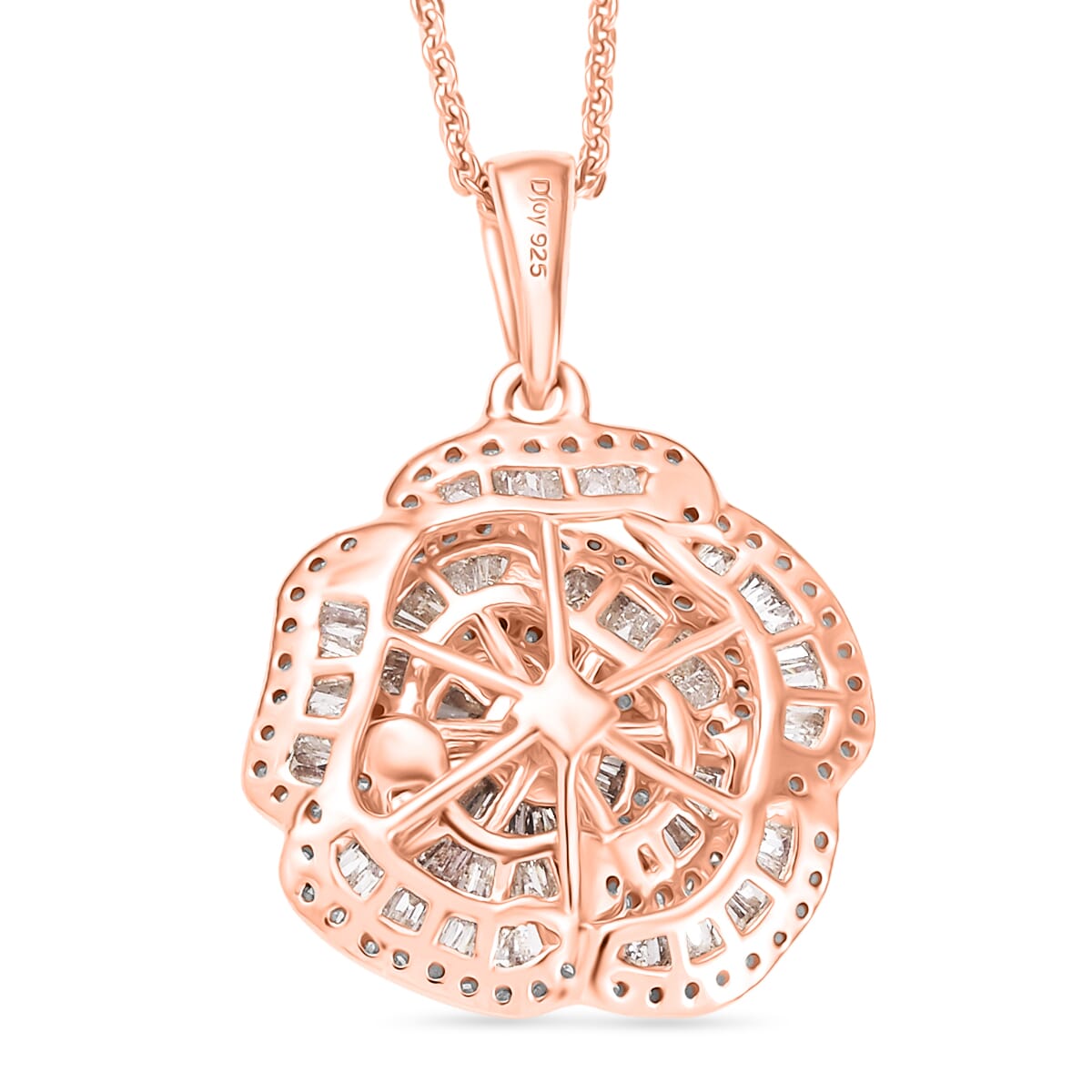 Natural Pink Diamond (I3) 1.00 ctw Pendant Necklace (20 Inches) in 18K Vermeil Rose Gold Over Sterling Silver image number 4