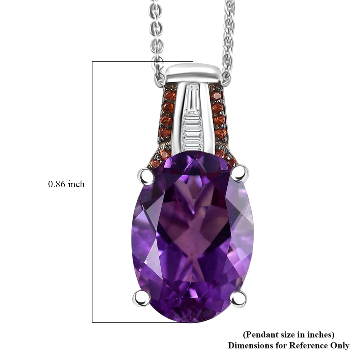 D'Joy Premium Moroccan Amethyst and Multi Gemstone 5.65 ctw Royal Twilight Pendant Necklace in Rhodium Over Sterling Silver 20 Inches image number 6