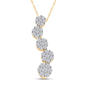 Diamond I3 0.50 ctw Pendant Necklace in 10K Yellow Gold 18 Inches