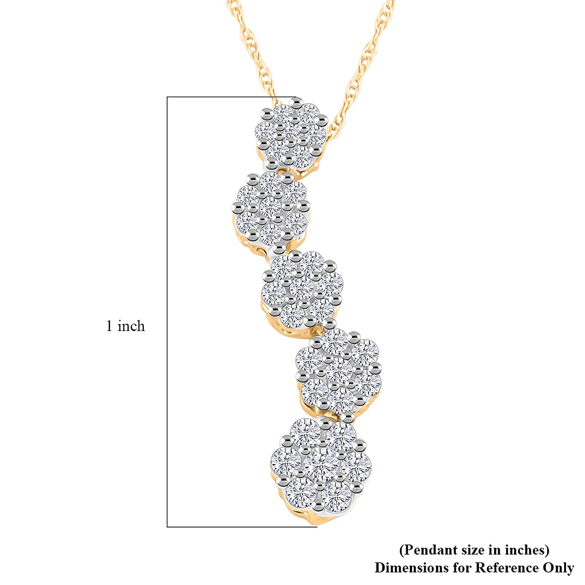 Diamond I3 0.50 ctw Pendant Necklace in 10K Yellow Gold 18 Inches image number 4