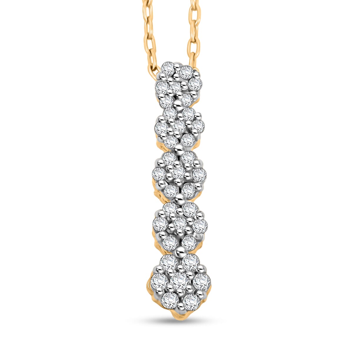 Diamond 0.50 ctw Earrings and Pendant Necklace in 14K Yellow Gold Over Sterling Silver 18 Inches image number 2