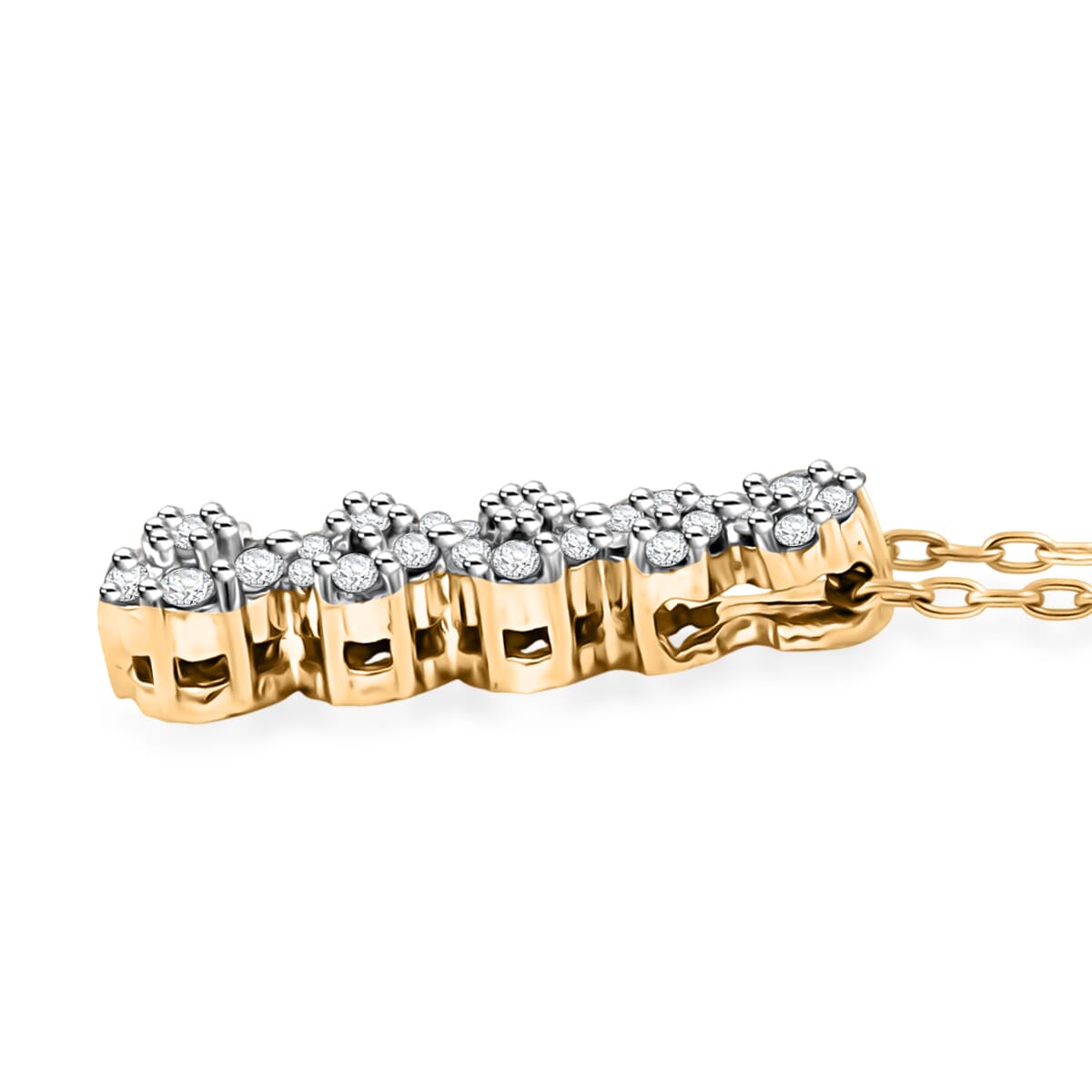 Diamond 0.50 ctw Earrings and Pendant Necklace in 14K Yellow Gold Over Sterling Silver 18 Inches image number 3