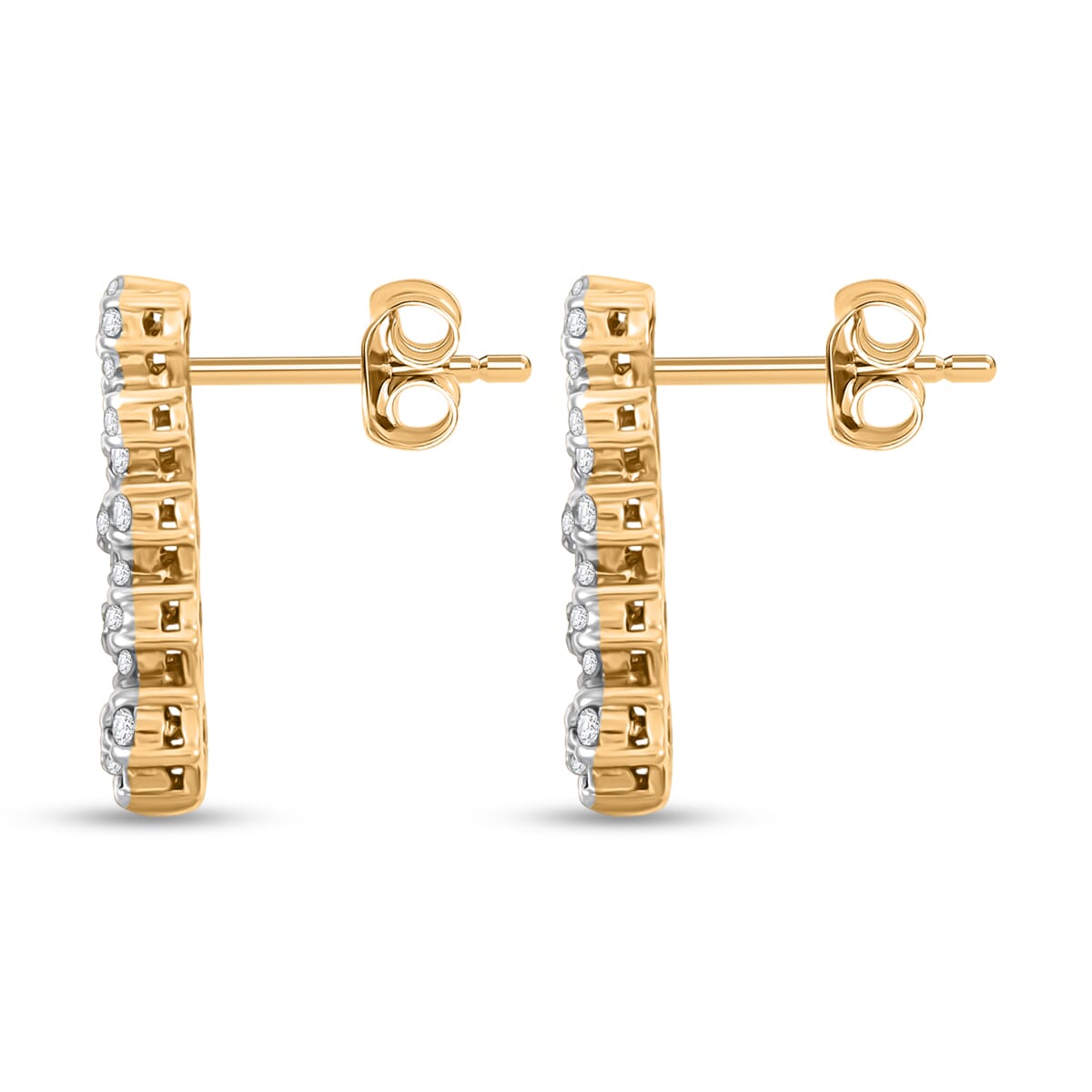 Diamond 0.50 ctw Earrings and Pendant Necklace in 14K Yellow Gold Over Sterling Silver 18 Inches image number 5