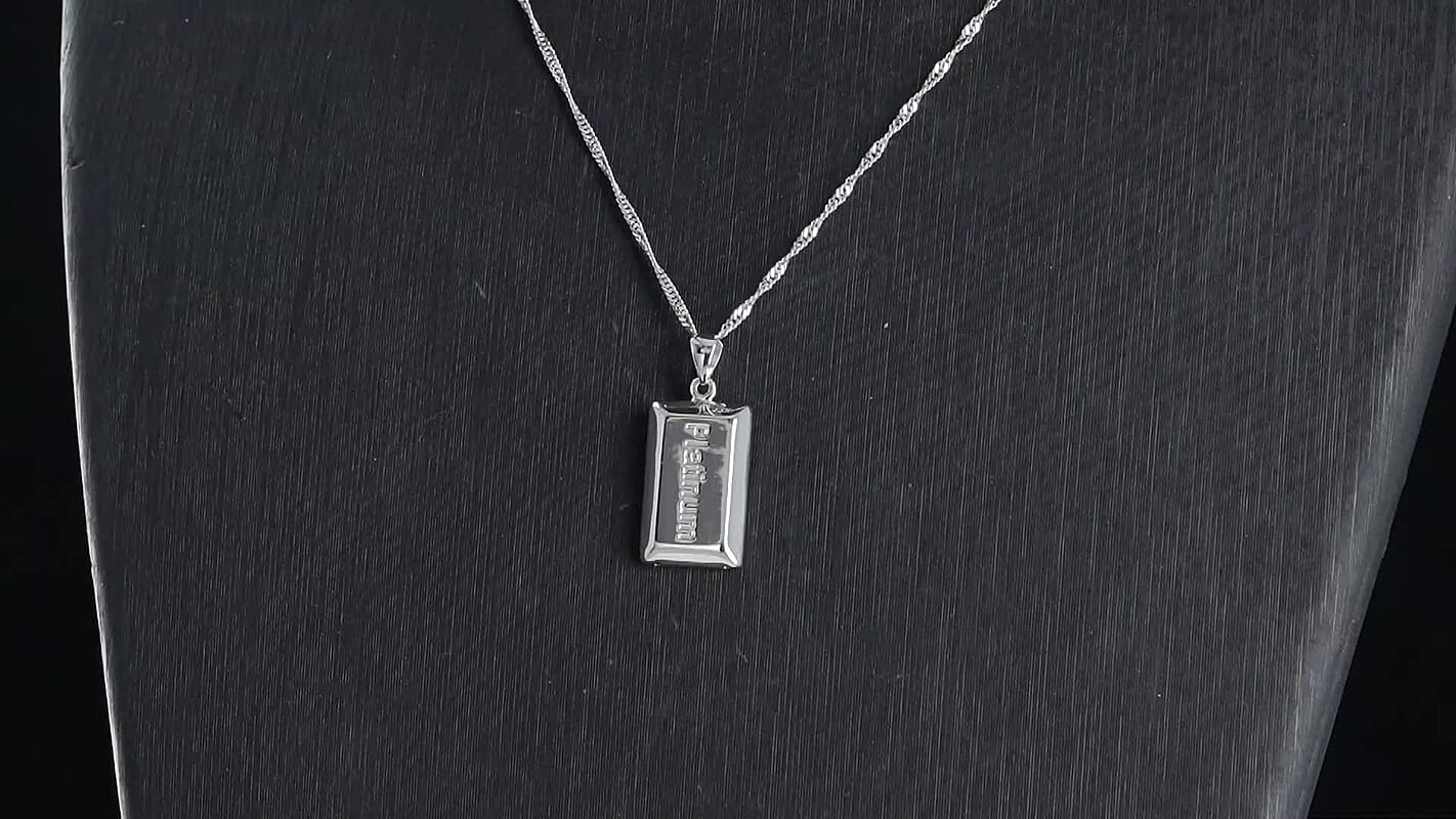 Bar Pendant Necklace in 950 Platinum 6.80 Grams 18 Inches