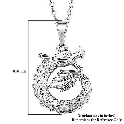 Dragon Pendant Necklace in 950 Platinum 5.97 Grams 18 Inches