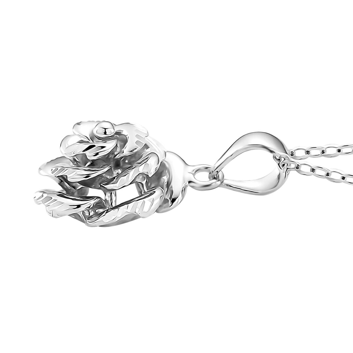 Rose Pendant Necklace in 950 Platinum 4.02 Grams 18 Inches image number 2