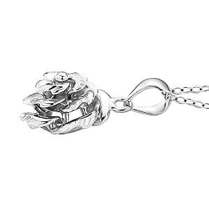 Rose Pendant Necklace in 950 Platinum 4.02 Grams 18 Inches