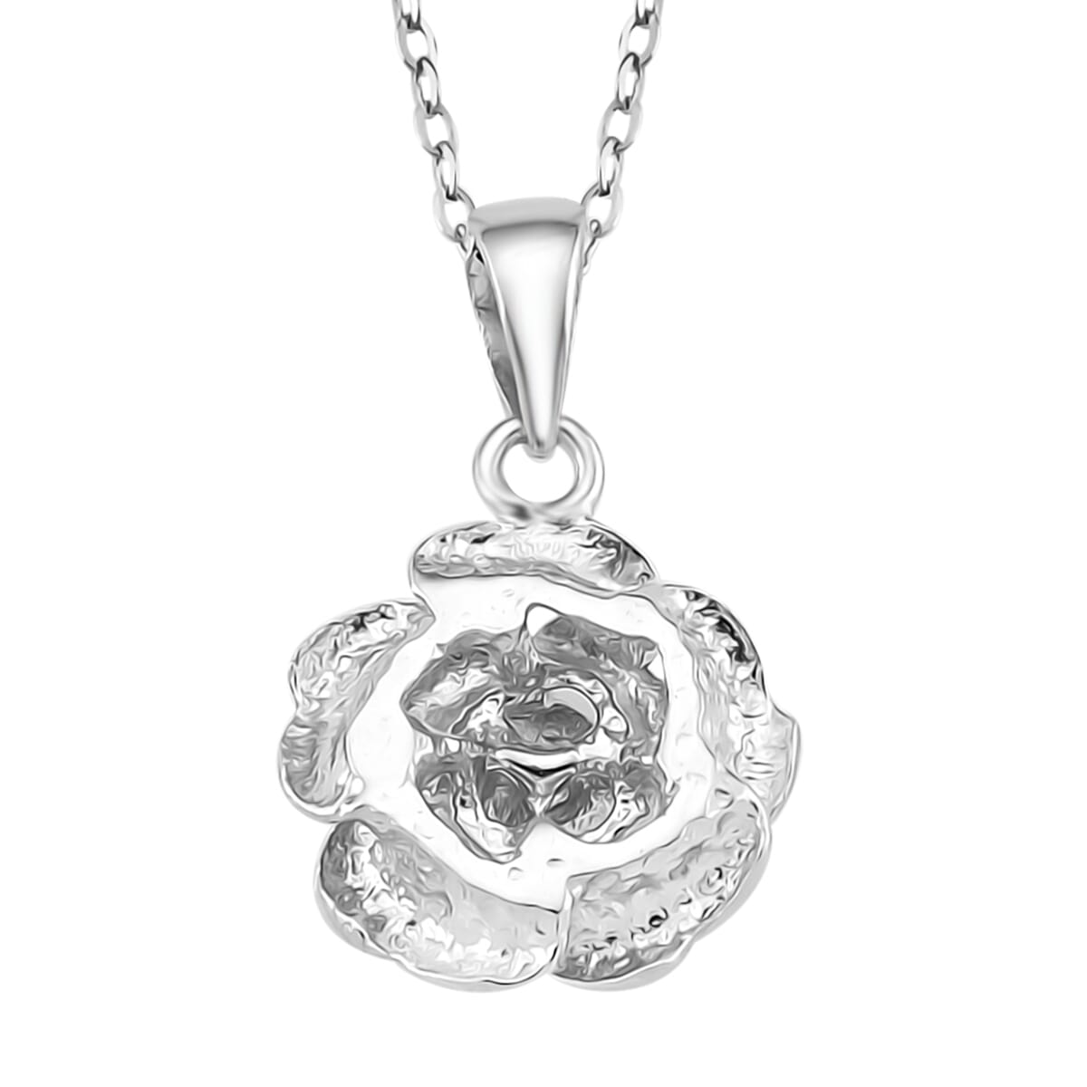 Rose Pendant Necklace in 950 Platinum 4.02 Grams 18 Inches image number 3