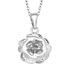 Rose Pendant Necklace in 950 Platinum 4.02 Grams 18 Inches