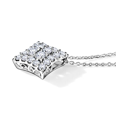 Lab Grown Diamond G-H SI 2.75 ctw Earrings and Pendant Necklace in Rhodium Over Sterling Silver 20 Inches