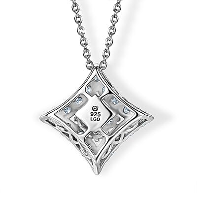 Lab Grown Diamond G-H SI 2.75 ctw Earrings and Pendant Necklace in Rhodium Over Sterling Silver 20 Inches