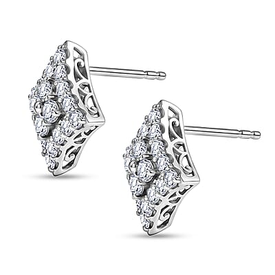 Lab Grown Diamond G-H SI 2.75 ctw Earrings and Pendant Necklace in Rhodium Over Sterling Silver 20 Inches