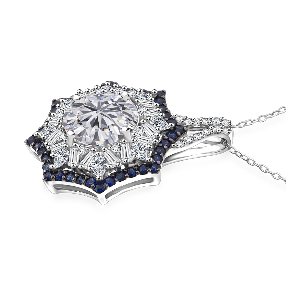 Moissanite & Ceylon Blue Sapphire - Product card gallery slide 4 (9432784601343)