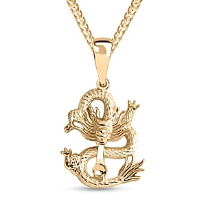 Dragon Pendant Necklace in 10K Yellow Gold 2.57 Grams 20 Inches