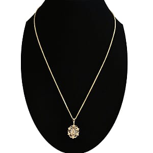 Golden Our Lady of Guadalupe Pendant Necklace in 10K Yellow Gold 4.13 Grams 20 Inches