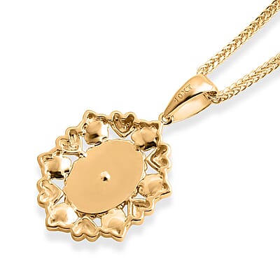 Golden Our Lady of Guadalupe Pendant Necklace in 10K Yellow Gold 4.13 Grams 20 Inches