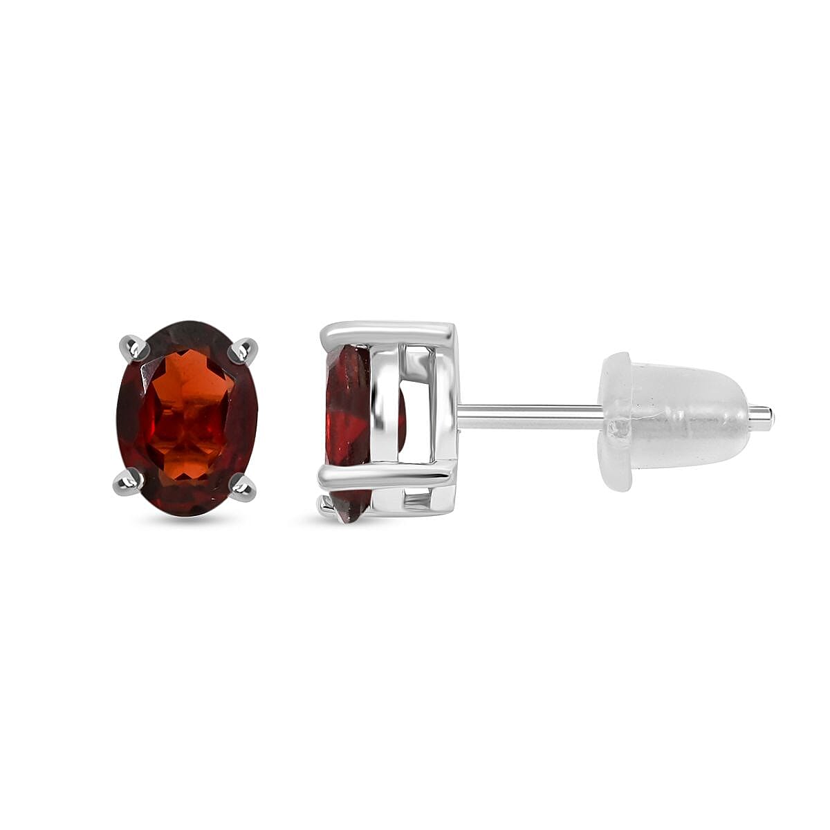 Mozambique Garnet, White Topaz 16.50 ctw Bracelet (7.0-8.50In), Ring (Size 5.0), Stud Earrings and Pendant without Chain in Rhodium Over Sterling Silver  image number 5