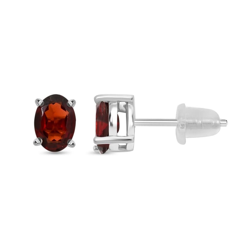 Mozambique Garnet, White Topaz 16.50 ctw Bracelet (7.0-8.50In), Ring (Size 6.0), Stud Earrings and Pendant without Chain in Rhodium Over Sterling Silver