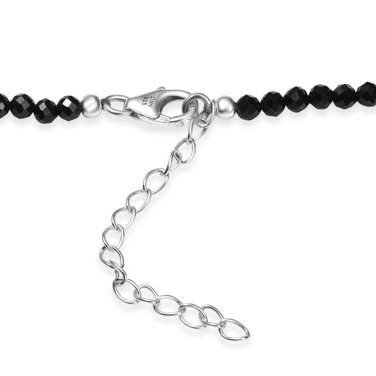 Thai Black Spinel 50.65 ctw Midnight Empress Pendant with Beaded Necklace 20 Inches in Rhodium Over Sterling Silver  image number 4
