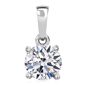 Luxuriant Lab Grown Diamond E-F VS 0.50 ctw Solitaire Pendant Necklace in 10K White Gold 20 Inches