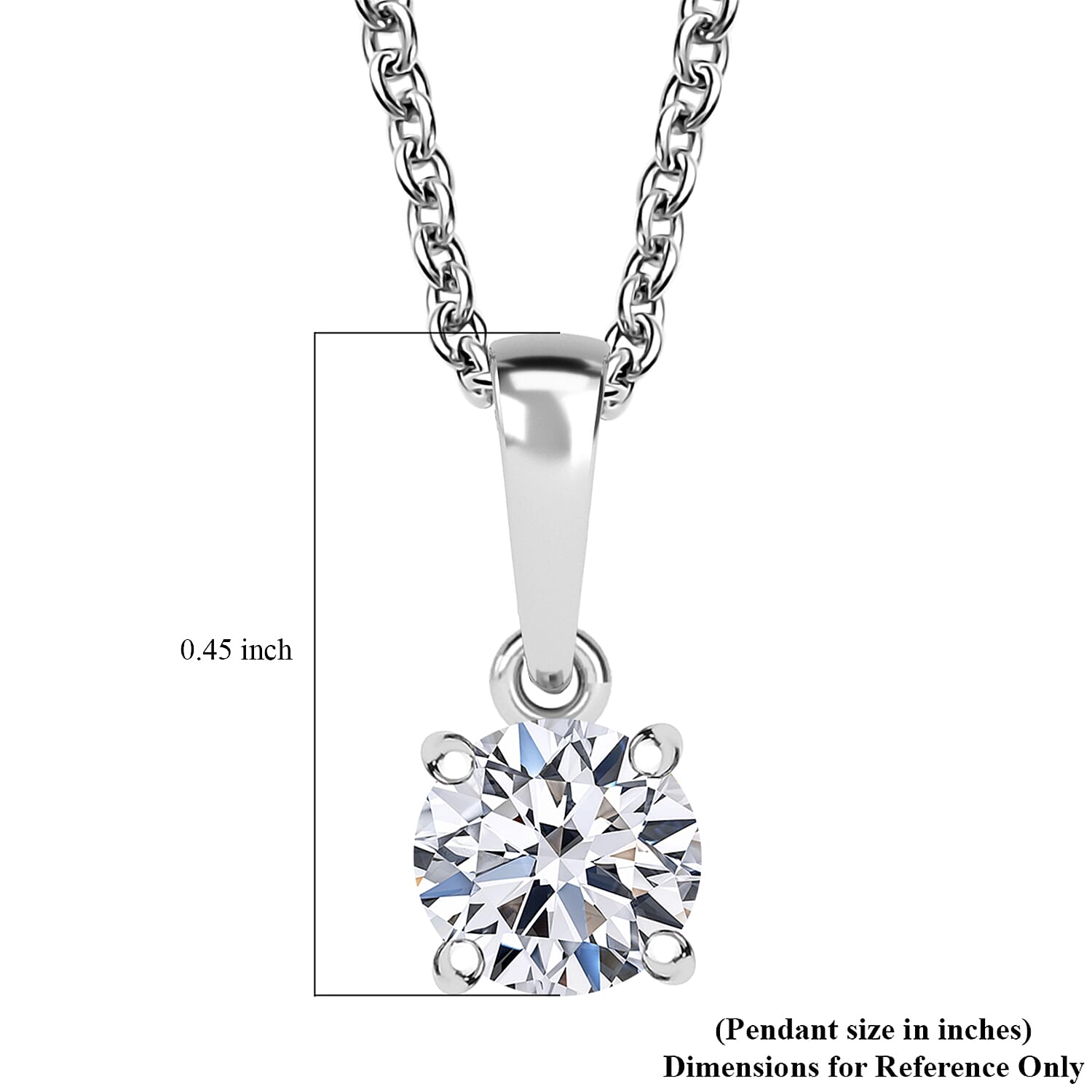 Luxuriant Lab Grown Diamond E-F VS 0.50 ctw Solitaire Pendant Necklace in 10K White Gold 20 Inches