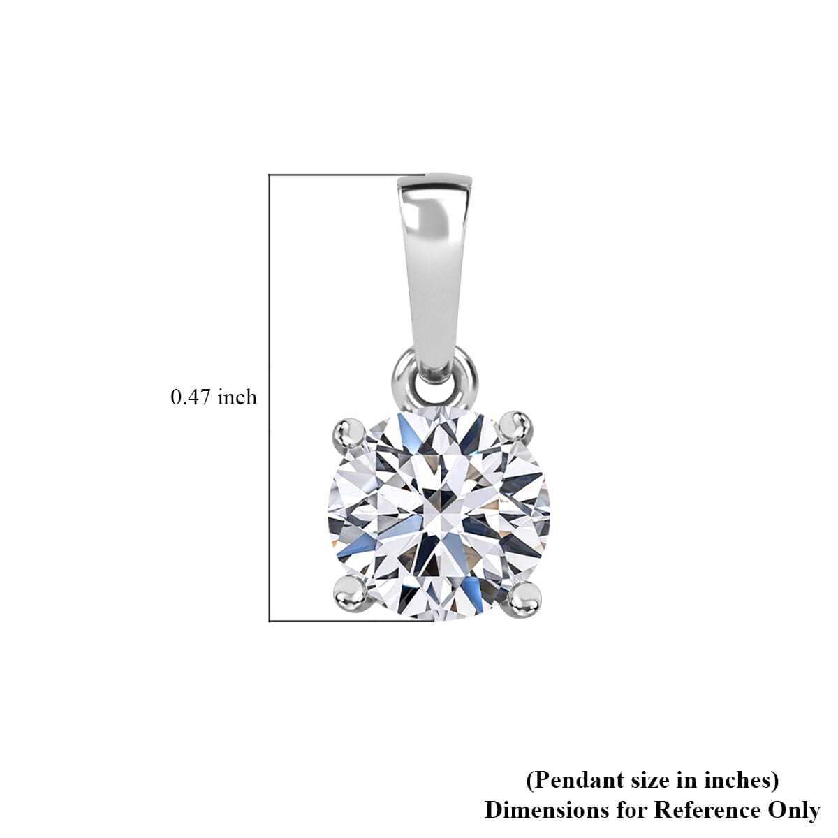 Luxuriant Lab Grown Diamond E-F VS 0.50 ctw Solitaire Pendant Necklace in 10K White Gold 20 Inches image number 5