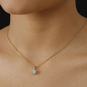 Luxuriant Lab Grown Diamond E-F VS 0.50 ctw Solitaire Pendant Necklace in 10K Yellow Gold 20 Inches (Del. in 10-12 Days)