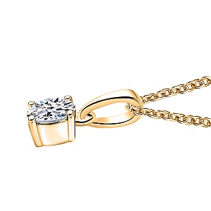 Luxuriant Lab Grown Diamond E-F VS 0.50 ctw Solitaire Pendant Necklace in 10K Yellow Gold 20 Inches (Del. in 10-12 Days)