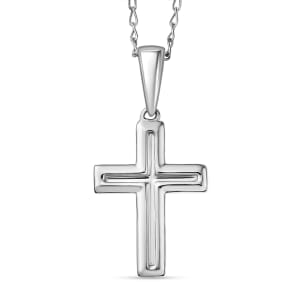 Cross Pendant Necklace in 950 Platinum 20 Inches 4.30 Grams